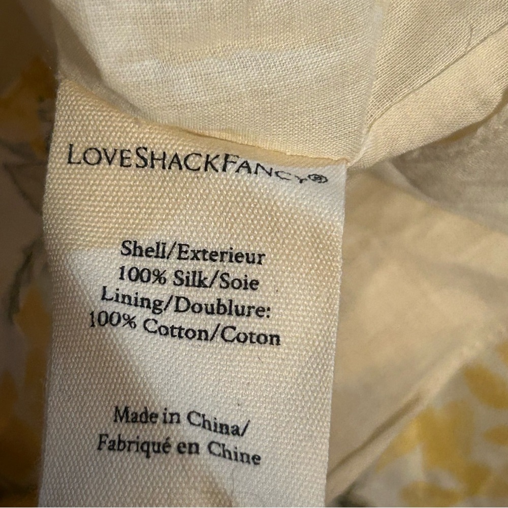 LoveShackFancy Lemon Daydream Silk Ruffle Mini Skirt Size Medium - Picture 9 of 9